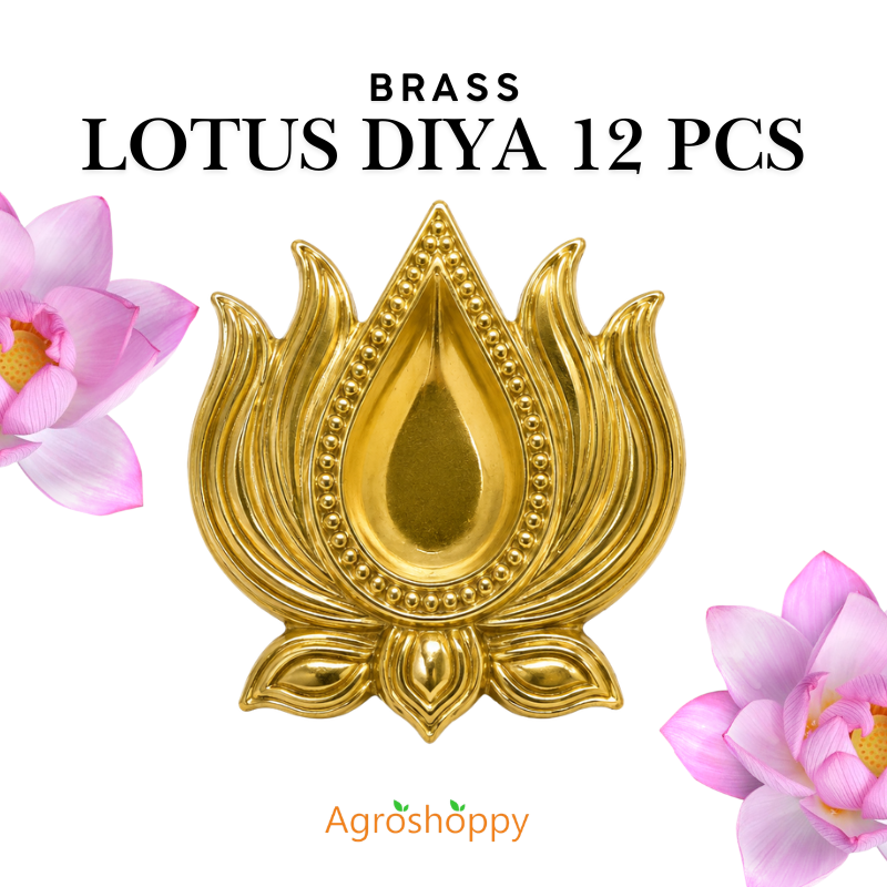 Brass Lotus Diya 12 Pieces