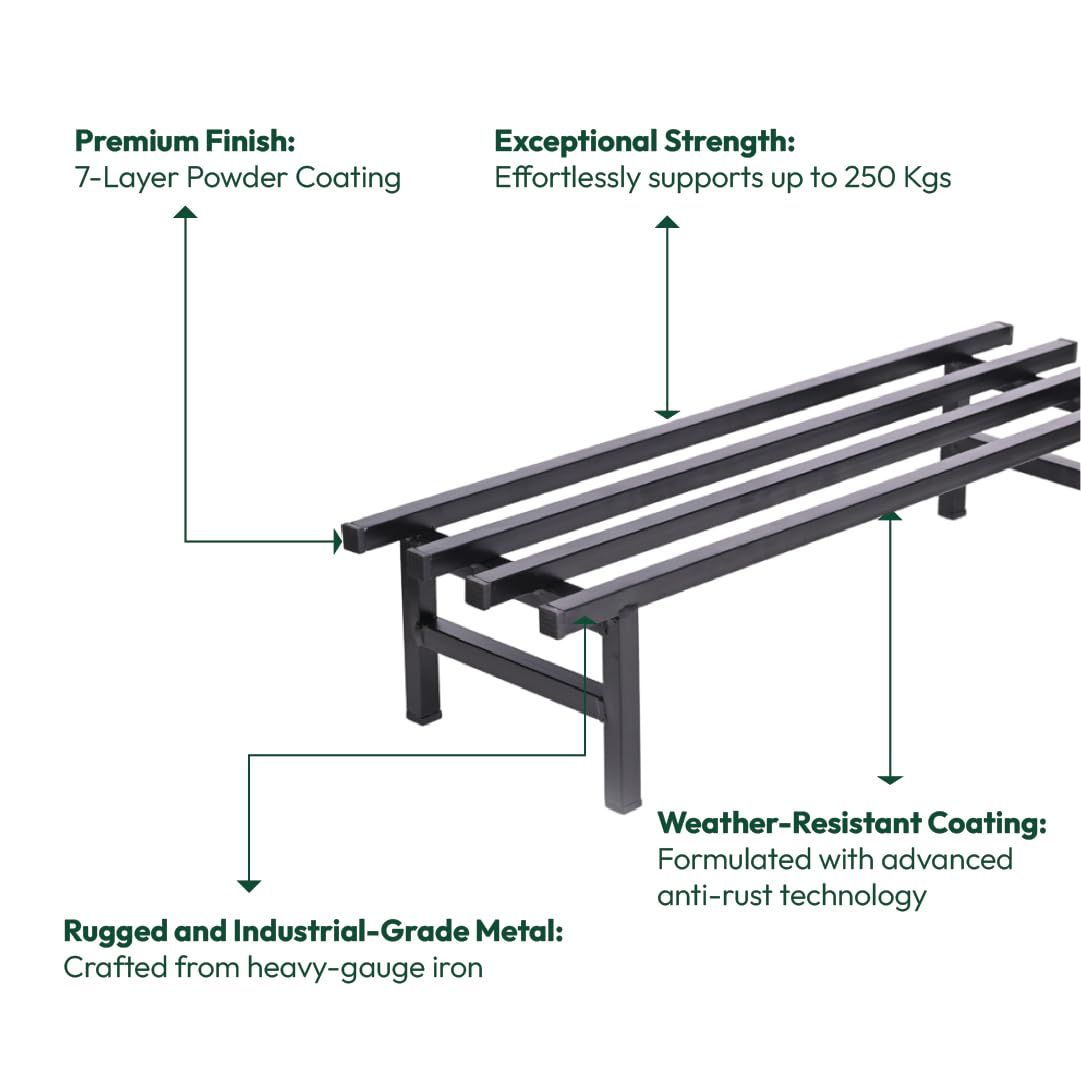 Agroshoppy Heavy-Duty Square Plant Stand (Set of 2) for Balcony, Home Decor, Indoor & Outdoor