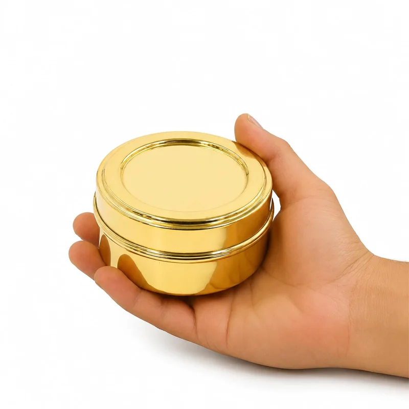 Brass Haldi Box with 5 Containers | 5 in 1 Brass Masala Box