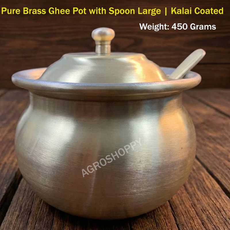 Brass Gheepot Matte Finish 400 ML Capacity(Tin Coated)