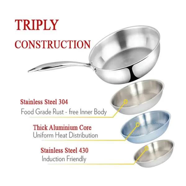 Triply Biryani Pot with Lid 24 CM - Agroshoppy View 2