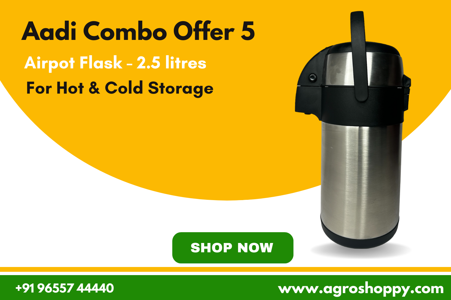 Stainless Steel Airpot Flask Agroshoppy (Aadi Combo 5)