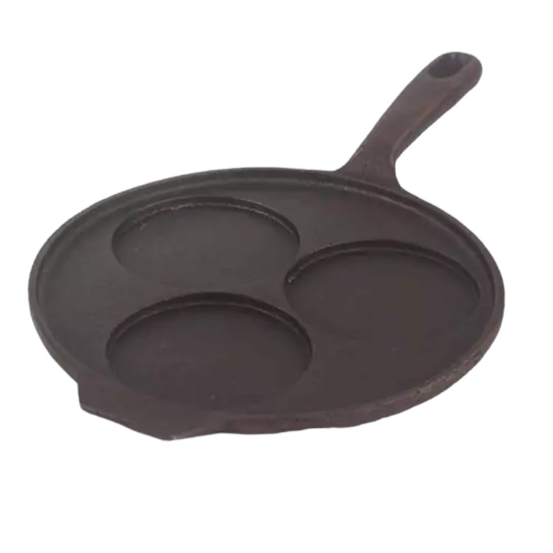 Cast Iron Uttapam/ Set Dosa Tawa, 3 Pit