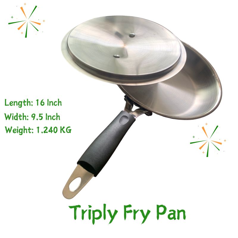 Triply 10.5 Inch Kadai |  Triply 10.5 Inch Fry Pan | Triply 6 Inch Sauce Pan - FSO8