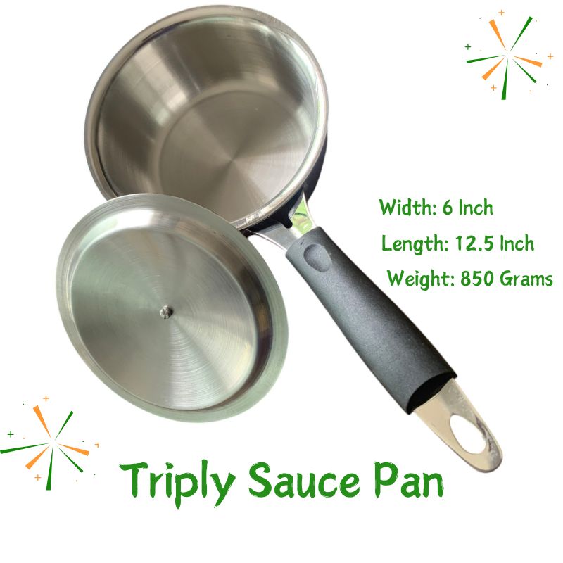 Triply 10.5 Inch Kadai |  Triply 10.5 Inch Fry Pan | Triply 6 Inch Sauce Pan - FSO8