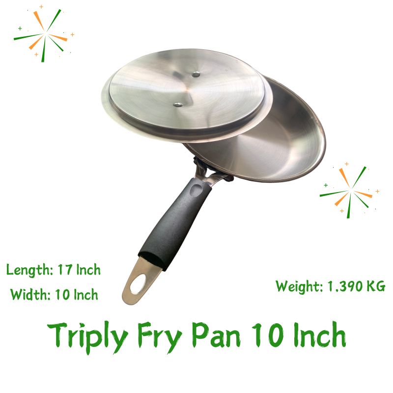 Triply Biryani Pot 10 Inch | Triply 10 Inch Fry Pan - FSO6