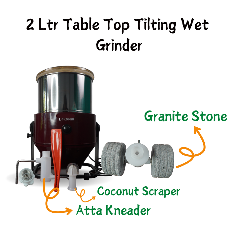 2 Ltr Table Top Tilting Wet Grinder - Agroshoppy