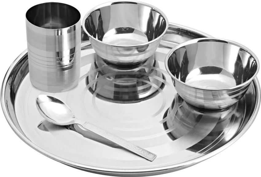 Agroshoppy Royal Thali Set Stainless Steel (5 Pcs) |  Name printed return gifts