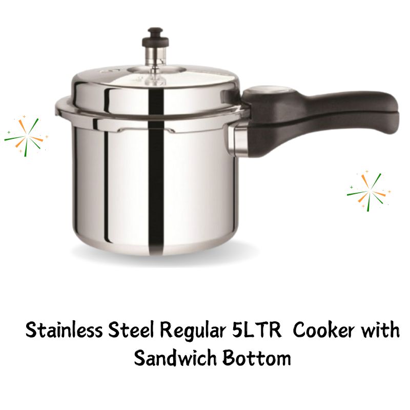 Stainless Steel Regular 5 LTR Cooker and 3LTR SS Regular Cooker - FSO1