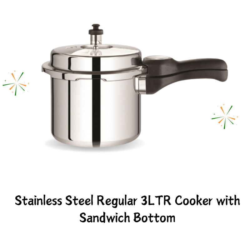 Stainless Steel Regular 5 LTR Cooker and 3LTR SS Regular Cooker - FSO1