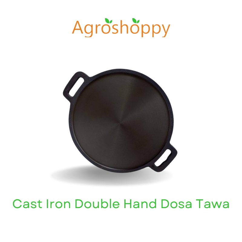 Cast iron Double Handle Dosa Tawa + Iron Roti Tawa 11 Inch